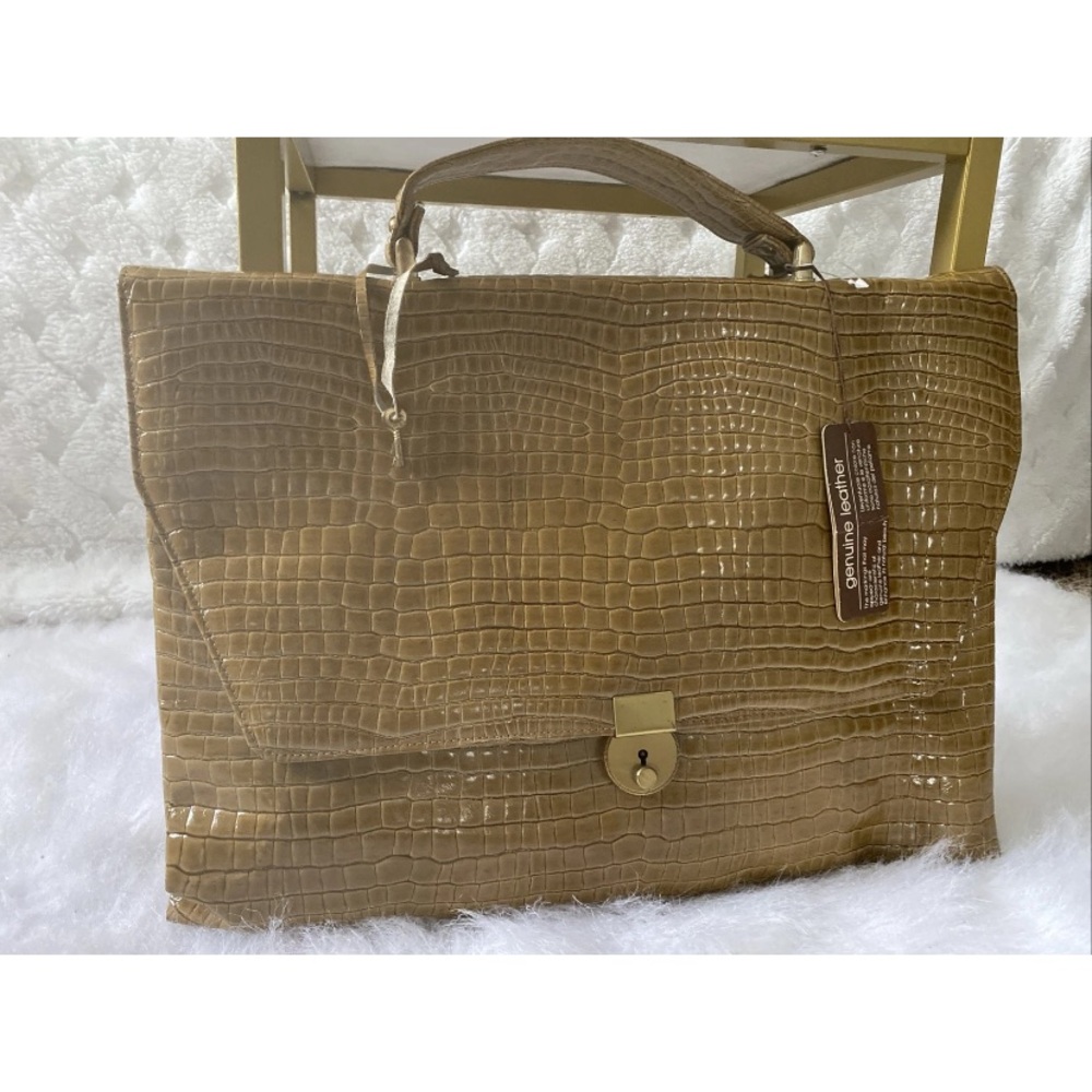 Brown Crocodile-Embossed Women's Bag Barbara miller